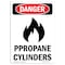 Signmission Safety Sign, OSHA Danger, 14" Height, Propane Cylinders, Portrait OS-DS-D-1014-V-1538 - alternate 1